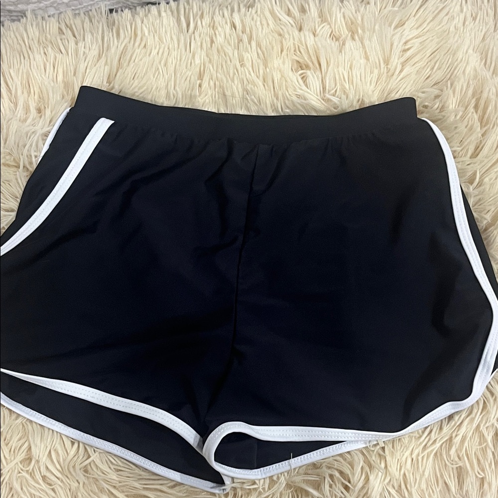 Black Women's Shorts with White Trim